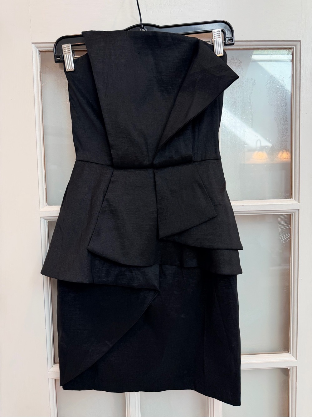 Vintage Cache Y2K Chic Strapless Black Peplum Layered Cocktail Dress Size 2 NWT